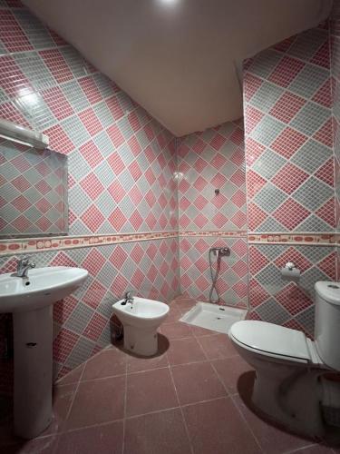 ザゴラにあるHotel Ourida Zagoraのトイレと洗面台付きのバスルーム