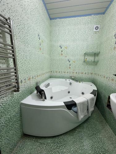 a bathroom with a bath tub and a sink at CHEKHOV APARTMENT in Tashkent