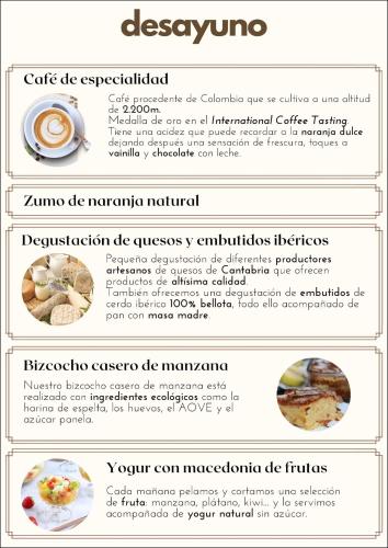 a page of a menu with food items at Posada La Dalia in Castillo-Pedroso