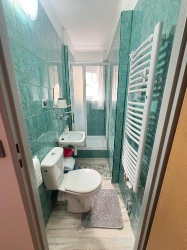 a bathroom with a toilet and a sink at Willa Turnia Karpacz in Karpacz