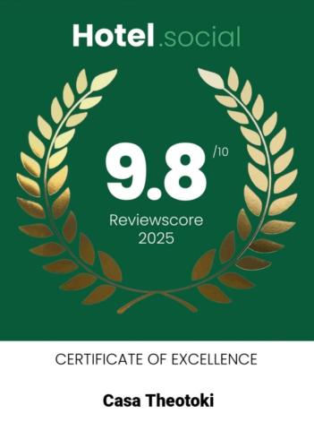 a certificate of excellence with a laurel wreath at CASA THEOTOKI in Anemómylos