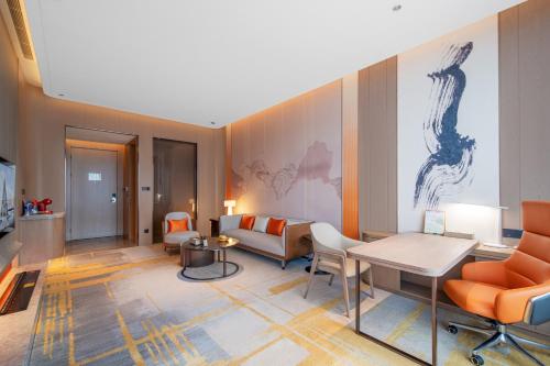Χώρος καθιστικού στο Tongli Lake View Hotel