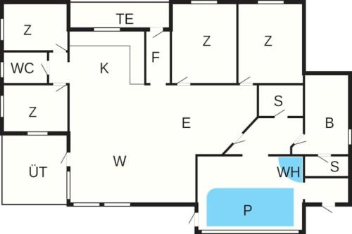 a block diagram of a house at Luxury Pool House near Beach - By Traum Ferienwohnungen in Klitmøller