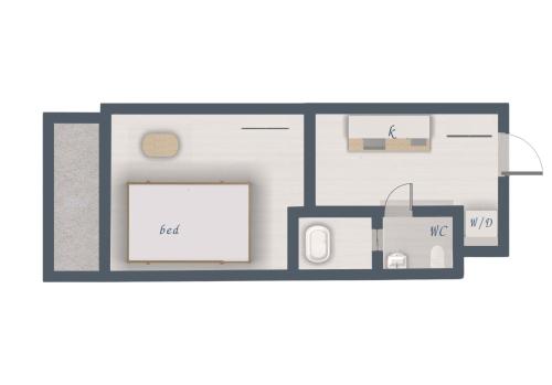 a floor plan of a small apartment with at Encounter Ohori403 in Fukuoka
