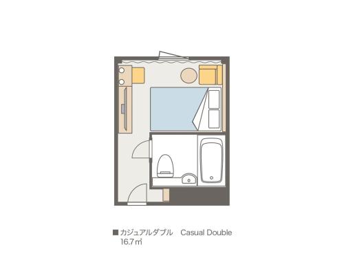 a floor plan of a small house in china at Kansai Airport Washington Hotel in Izumi-Sano