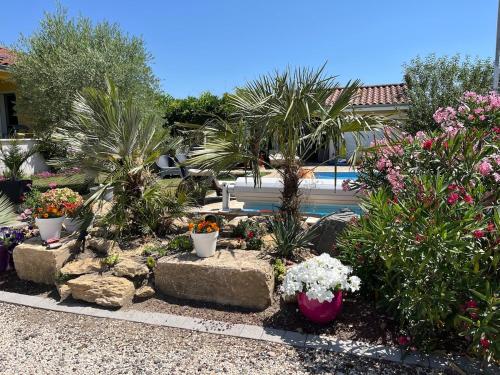 Swimmingpoolen hos eller tæt på Les Violettes dans la Loire