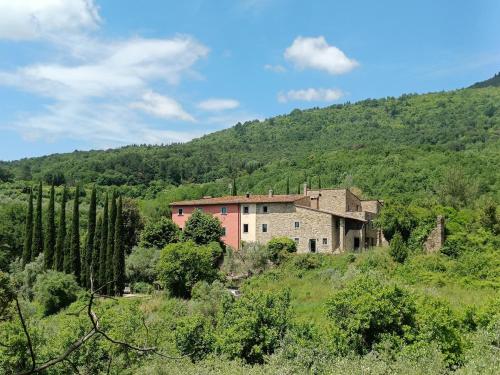 una casa en una colina en medio de un campo en Cozy Country House, en LʼOpaco