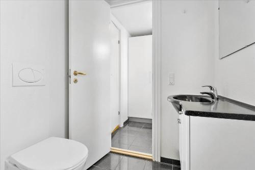 un bagno con un water e un lavandino di LD Central Lejlighed Odense C a Odense