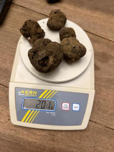 a scale with a plate of chocolate cookies on it at Le Clos du Vialle in Grillon