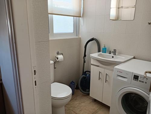 a bathroom with a washing machine and a sink at Modern Flat in Nafplio in Nafplio