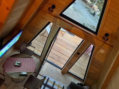 an overhead view of a living room with two windows at Podgoricka Koliba 