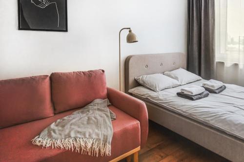 Postel nebo postele na pokoji v ubytování Komfortowy Apartament Jacuzzi & Balkon & 2 sypialnie