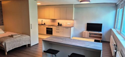 Una cocina o cocineta en Hotel Jonapolis