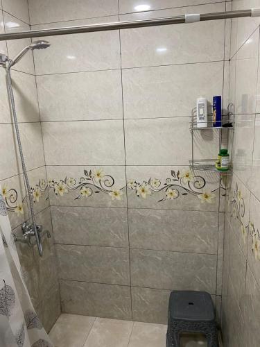 a bathroom with a shower stall with a toilet at Vahan Guest House in Tatʼev