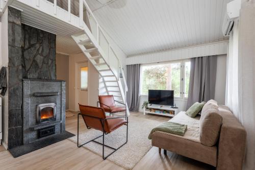 Et opholdsområde på Villa Jokiranta in Lapland