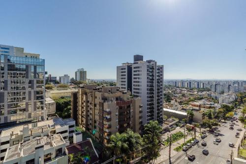 an aerial view of a city with tall buildings at Novíssimo: Go Carlos Gomes - Infra estrutura e Vista Espetacular! in Porto Alegre