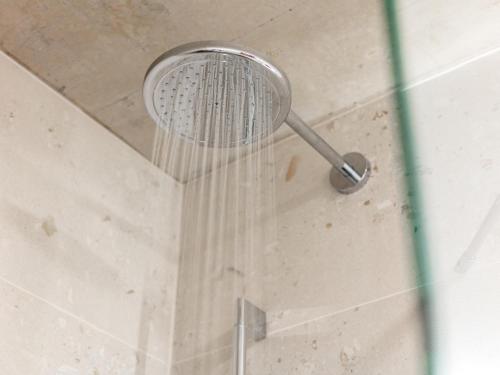 a shower with a shower head in a shower at Hopfgarten Alpin Living Top 2 in Hopfgarten im Brixental