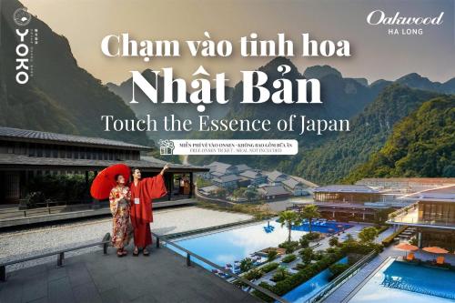a poster of two people standing on top of a building at Oakwood Ha Long in Ha Long