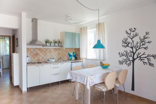 Kuchyň nebo kuchyňský kout v ubytování Apartments Roža