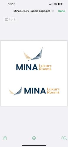 a logo for a luxury resource lodge port at Mina Luxury Rooms in Tirana