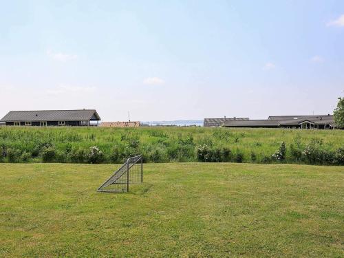 a soccer goal in the middle of a field at 20 person holiday home in Vinderup-By Traum in Vinderup