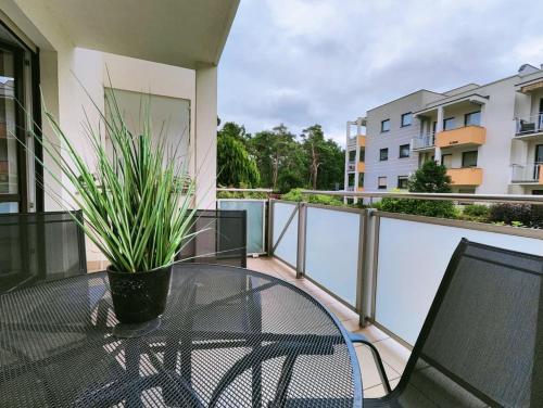 Apartament Bursztynowy Jantar 2 pokojowy z ogrodzonym tarasem przy nadmorskim lesie