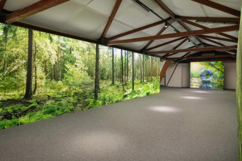 a room with a mural of a forest at Crowne Plaza Milan Linate by IHG in San Donato Milanese