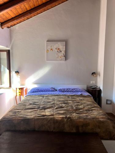 a bedroom with a large bed in a room at Little Lake Escape in Olgiasca