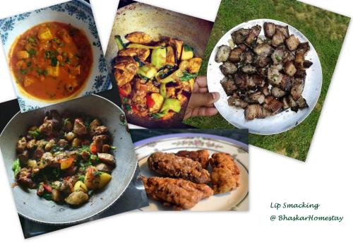 a collage of pictures of different types of food at Bhaskar Homestay - The Bungalow in Dibrugarh