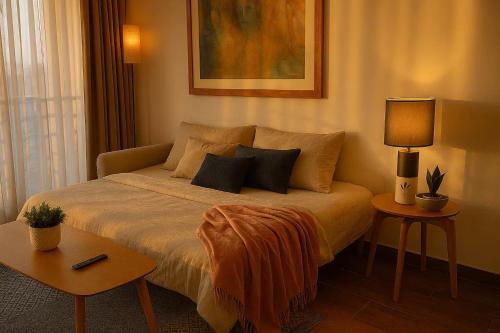 Postel nebo postele na pokoji v ubytování Beautiful condo with 4 pools and roofgarden