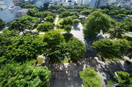 an aerial view of a park with trees and buildings at Sam Hotel & Apartment Da Nang in Da Nang