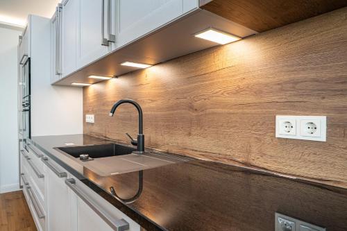 Kuchyň nebo kuchyňský kout v ubytování Dünenblick Premium-Apartments