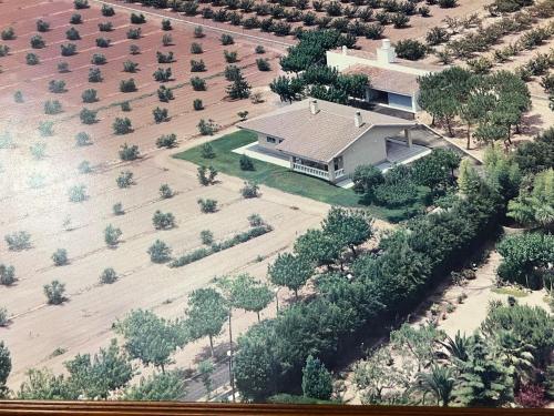 an aerial view of a house with a yard at Casa olivar de Riudoms in Reus