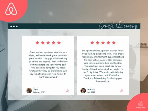 a screenshot of the quick reviews page on a computer screen at 3-bed Chelmsford apt w garden in Chelmsford