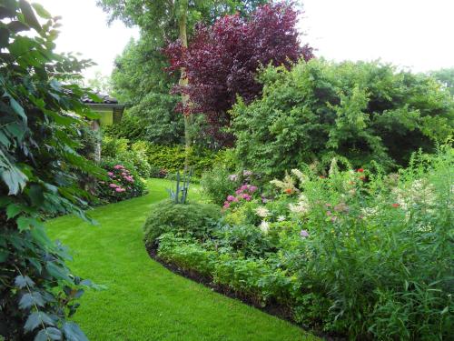 a garden with lots of plants and flowers at Villa Voorncamp in Schoonhoven