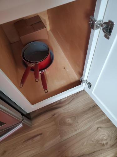a stool sitting in the corner of a room at Midtown Get Away in Kansas City