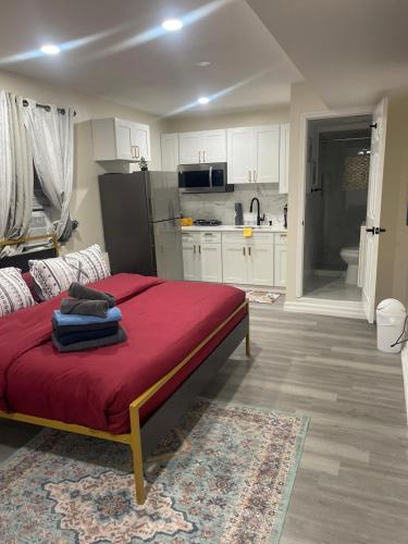 Η κουζίνα ή μικρή κουζίνα στο New 4 Apts-198-3 Bed Apt 1st Floor & 3 Bed Apt 2nd Floor - 1 Bed Studio Apt Ground Floor & 1 Bed Studio Apt Ground Floor near Penn Station EWR Airport Hospital NYC