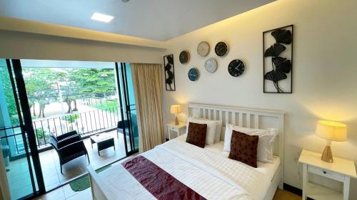 Ένα ή περισσότερα κρεβάτια σε δωμάτιο στο Beach Gallery House