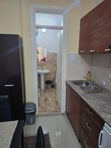 Kuchyň nebo kuchyňský kout v ubytování SMEŠTAJ SOLARIS kod Aqua Parka Lux Apartman LAZAR