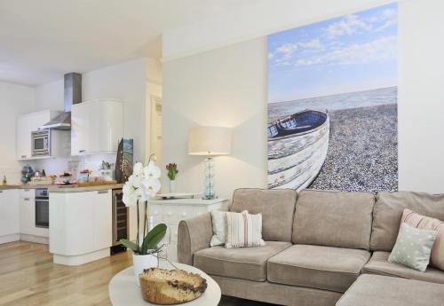 Et opholdsområde på Southwold Gallery Apartment