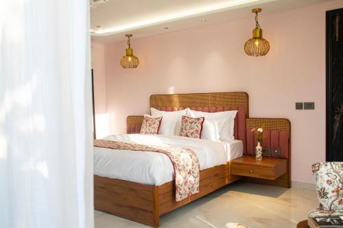 Cama ou camas em um quarto em Villasiita, Jaipur