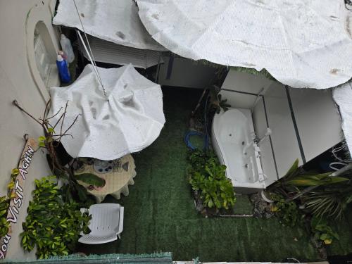 an overhead view of a bathroom with a toilet at Fehivilla resistance in Dhangethi