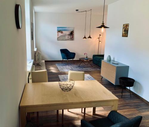 Χώρος καθιστικού στο Moderne Ferienwohnung im Zentrum von Grimma