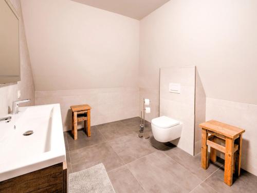 Ένα μπάνιο στο Spacious Farmhouse with Sauna, hottub