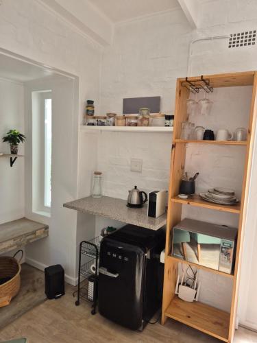 a kitchen with a counter and a refrigerator at 4 ON REGENT in Greyton