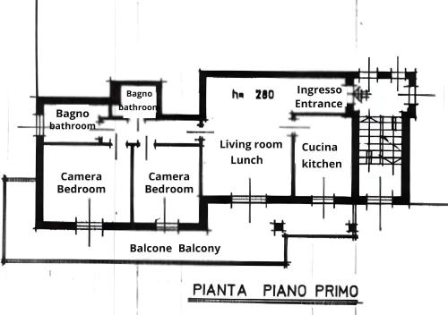 a floor plan of a building at Fiori del Lario Apt6 110 Mq Fiera Rho Milano Como Malpensa in Cesate
