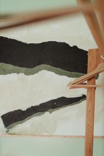 a pair of chopsticks on top of a painting at Rondaia, a Winery & Fincahotel-Agroturismo in Tramuntana in Esporles