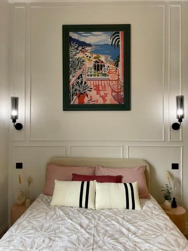 Ένα ή περισσότερα κρεβάτια σε δωμάτιο στο Charming studio peaceful stay