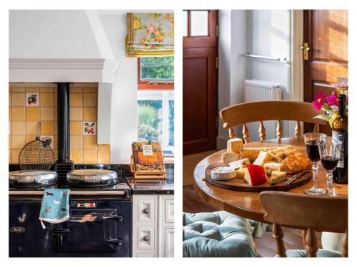 a kitchen with a table with a plate of food at Churchill Country Retreat By My Getaways in Lewes