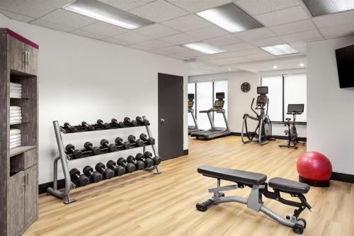 an empty gym with weights and exercise equipment at The Brock Niagara Falls Fallsview, Tapestry by Hilton in Niagara Falls